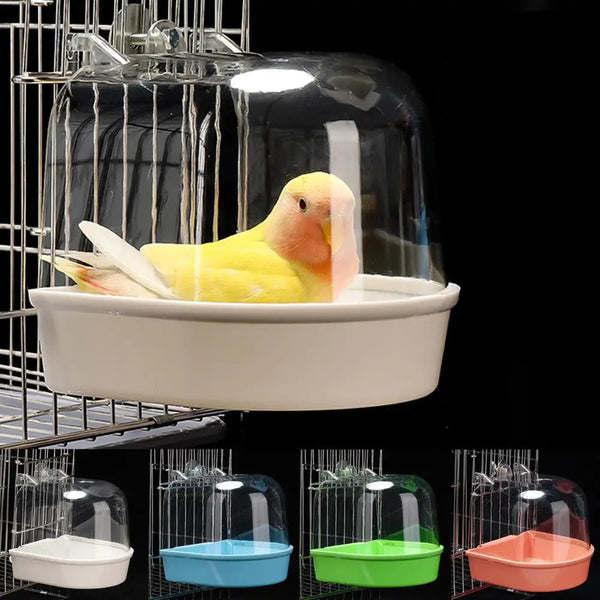 External Hanging Bird Bath - Easy-Clean Cage Bath for Parrots and Small Birds