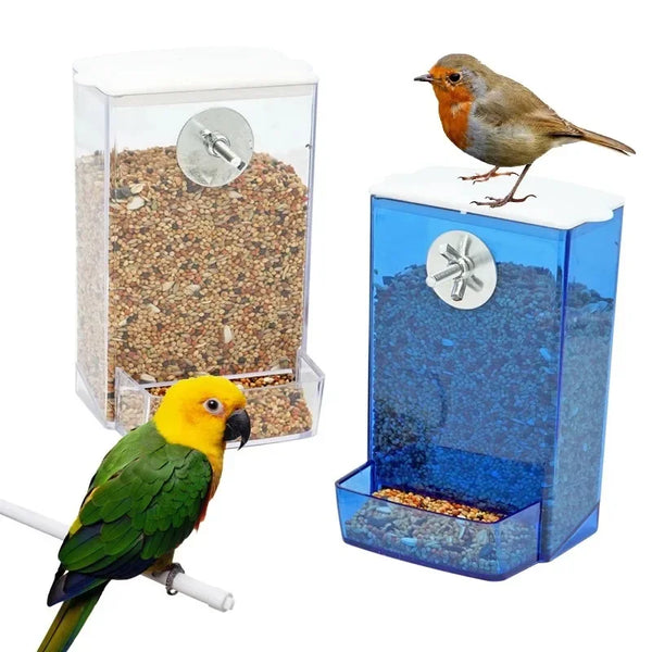 Anti-Splash Bird Feeder Box - Automatic Seed Dispenser for Small Birds