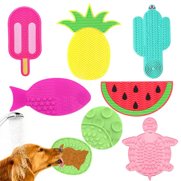 Silicone Slow Feeder Lick Mat - Suction Cup Feeding Mat for Small Pets