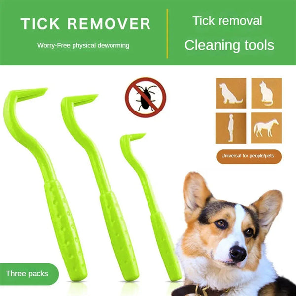 Pet Tick Remover Tweezer Tool - Flea and Mite Removal Hook for Cats & Dogs