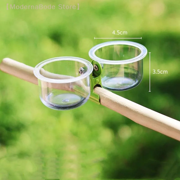 Clip-On Bird Food and Water Cup - Cage Feeder Bowl for Small Birds