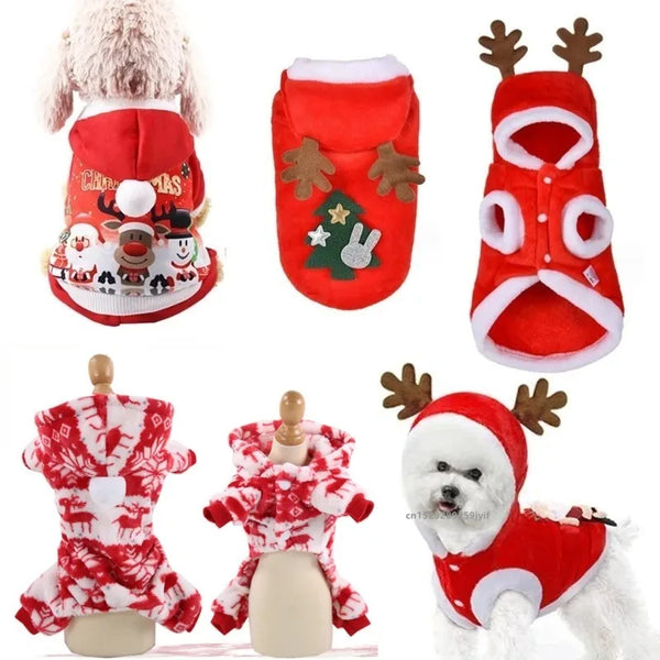 Santa Dog Costume Jacket - Festive Christmas Outfit for Small Pets