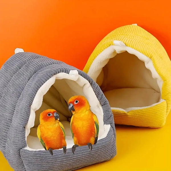 Warm Bird Nest Hammock - Cotton Hanging Hut for Parrots and Budgies