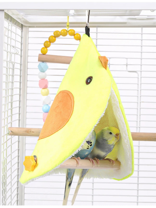 Plush Bird Hammock Nest - Hanging Bed House for Parrots and Parakeets