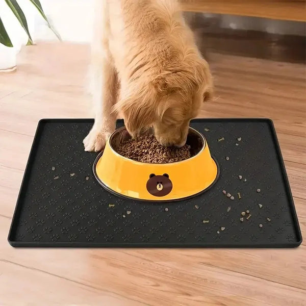Silicone Non-Slip Pet Feeding Mat - Waterproof Placemat for Cats & Dogs