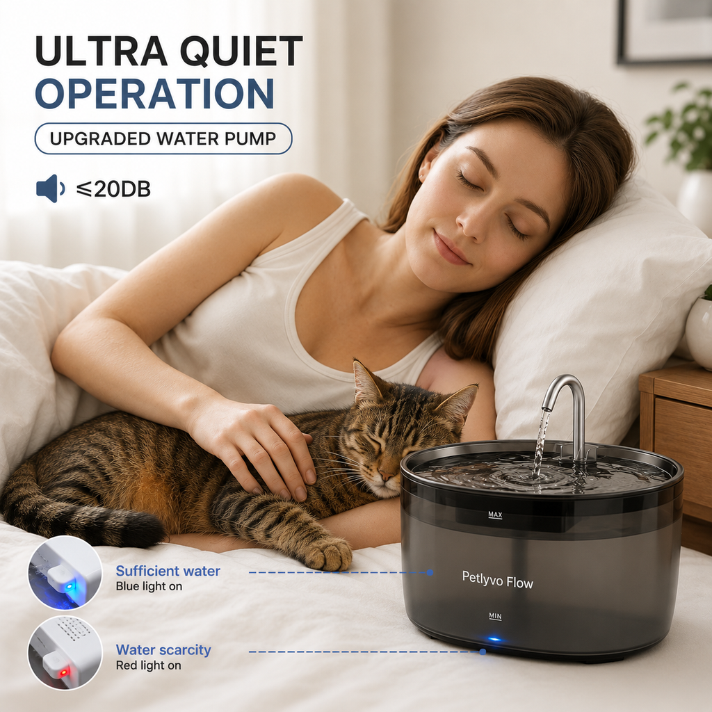 Petlyvo Flow™ Smart Pet Fountain | 3.2L Stainless Steel Drinking Fountain