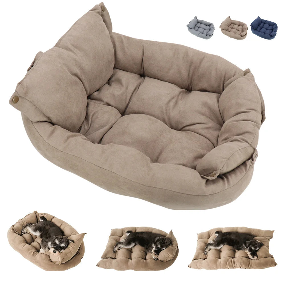 3-in-1 Pet Bed Sofa - Warm Sleeping Nest for Dogs and Cats