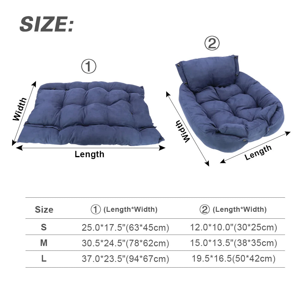 3-in-1 Pet Bed Sofa - Warm Sleeping Nest for Dogs and Cats