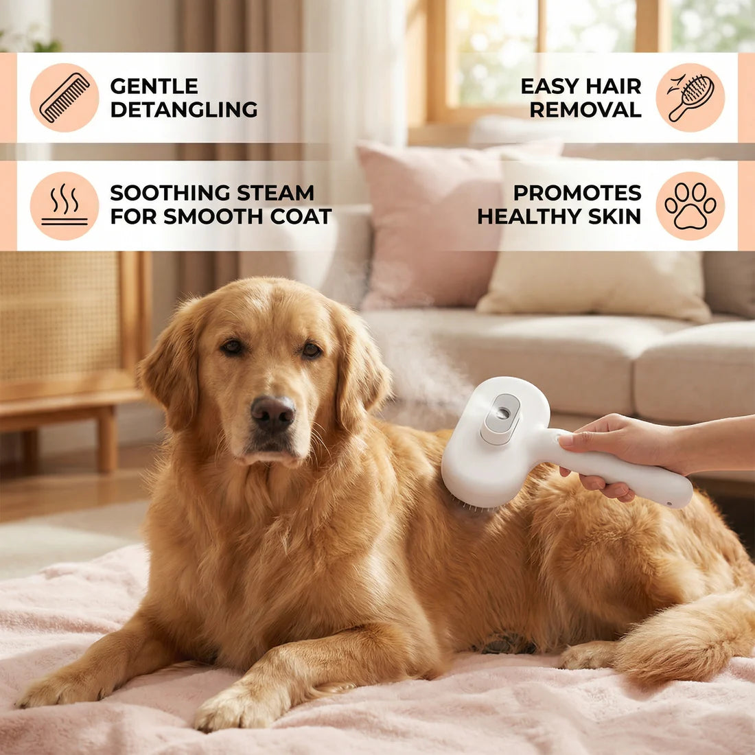 2‑in‑1 Pet Spray Brush