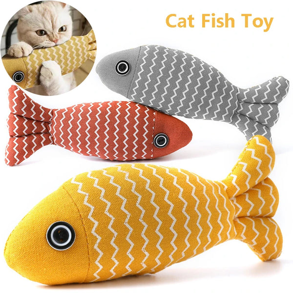 Interactive Fish Cat Kicker Toy - Plush Chew and Exercise Toy for Indoor Cats