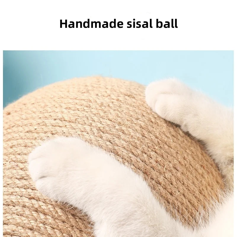 Sisal Cat Scratching Ball Toy - Wear-Resistant Scratch and Play Board