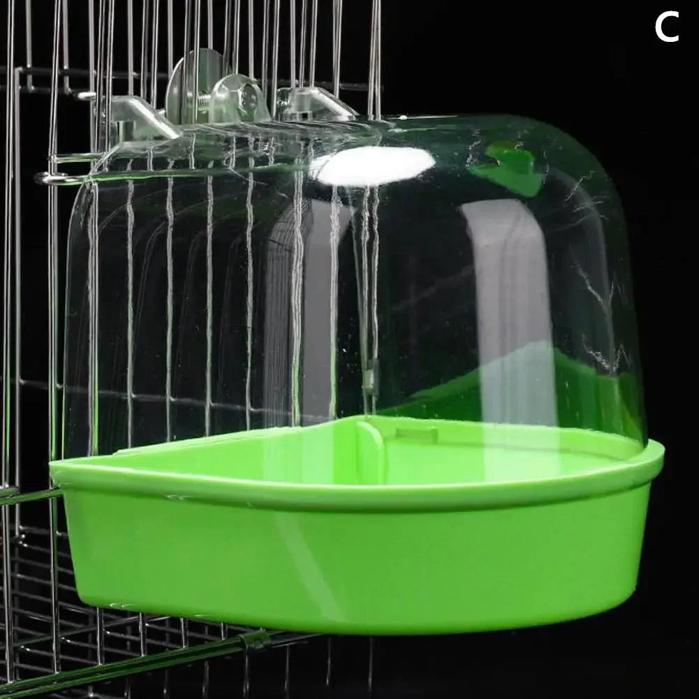 External Hanging Bird Bath - Easy-Clean Cage Bath for Parrots and Small Birds