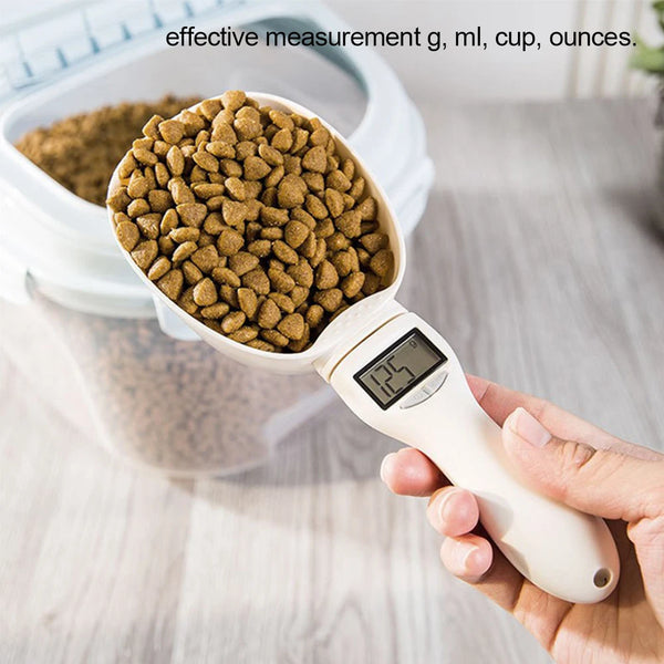 Digital Pet Food Measuring Scoop - Electronic Feeding Cup with LED Display