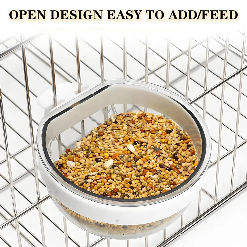 Detachable Bird Feeding Bowl - Transparent Hanging Cup for Seeds and Water