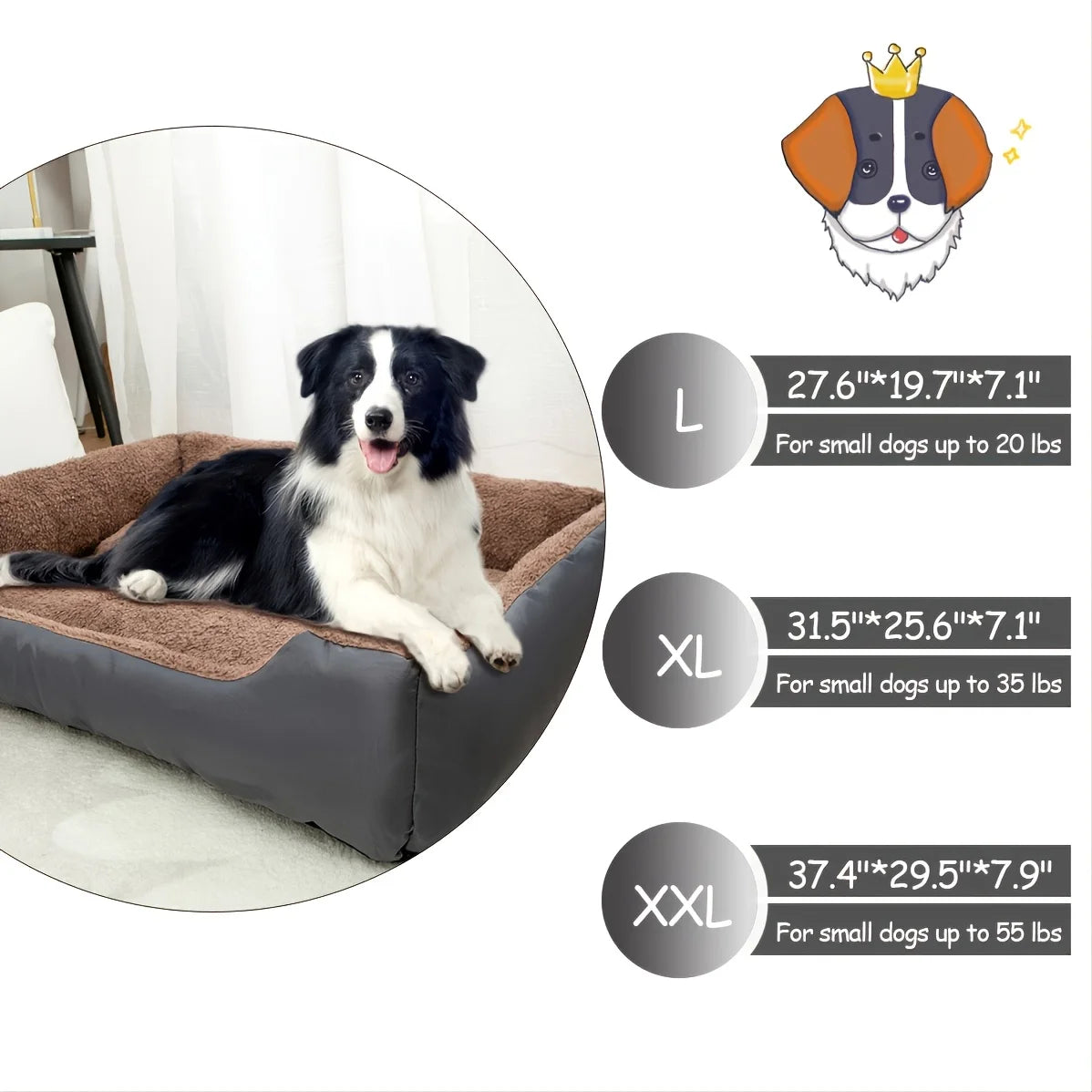 Cozy Dog Sofa Bed - Plush Cushion Basket for Dogs