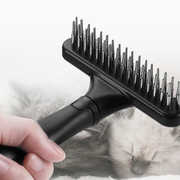 Undercoat Grooming Rake - Deshedding Brush for Long-Haired Cats & Dogs