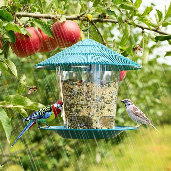 Outdoor Hanging Bird Feeder - Multi-Hole Nut Dispenser for Wild Birds