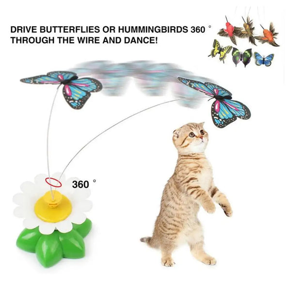 Automatic Butterfly Cat Toy - Rotating Interactive Toy for Curious Cats