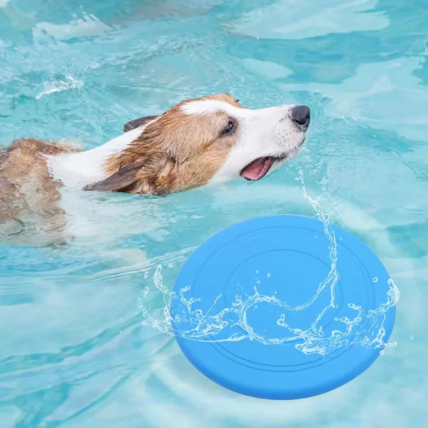 Soft Rubber Dog Frisbee - Tear-Resistant Flying Disc for Fetch