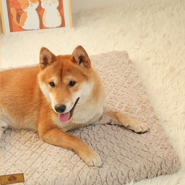 Orthopedic 3D Foam Dog Bed - Washable Faux Fur Crate Mattress