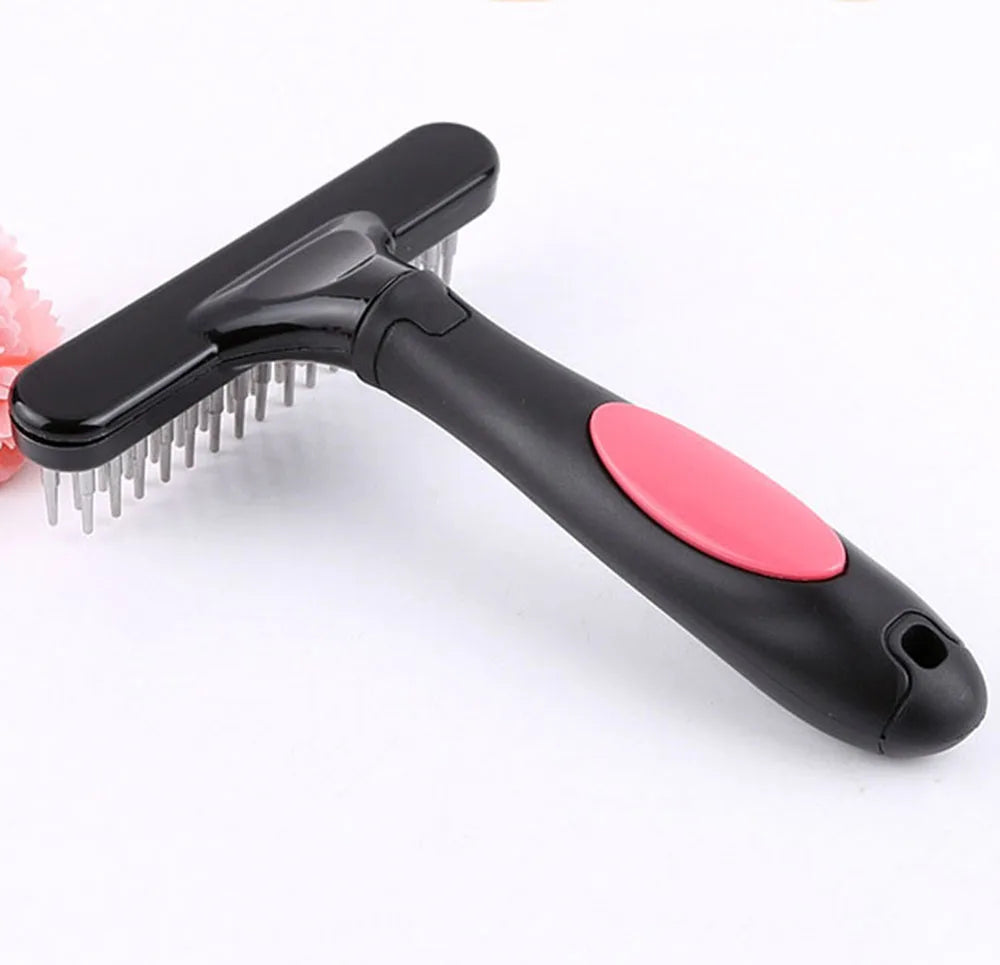 Undercoat Grooming Rake - Deshedding Brush for Long-Haired Cats & Dogs