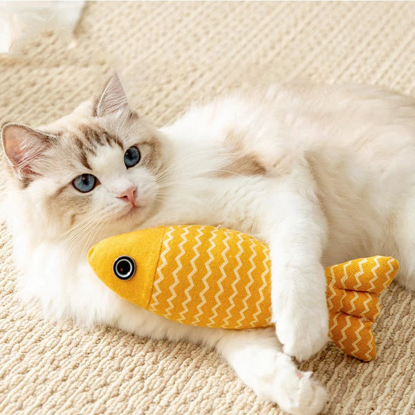 Interactive Fish Cat Kicker Toy - Plush Chew and Exercise Toy for Indoor Cats