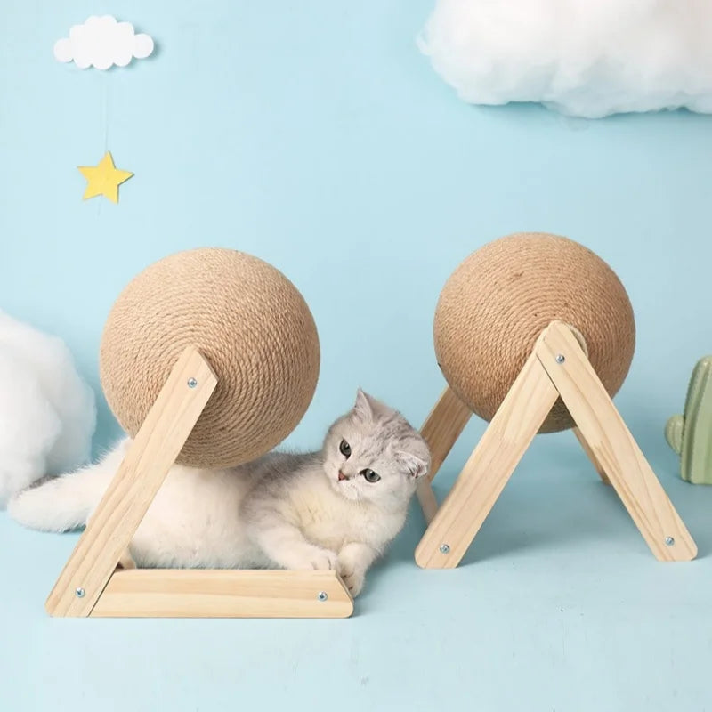 Sisal Cat Scratching Ball Toy - Wear-Resistant Scratch and Play Board